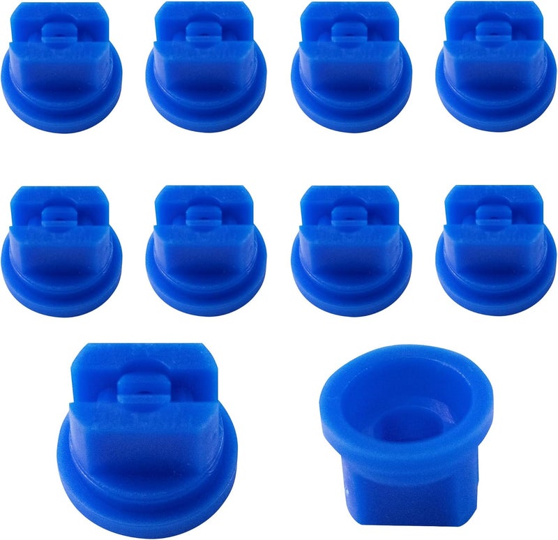 PDETVEO 10pcs Flat Fan Spray Tip, 110 Degree Plastic Flat Fan Sprayer Nozzles 0.3mm Orifice Diameter for Agricultural, Cleaning, Cooling, Blue - Image 1